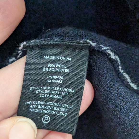 NEW Theory Armelle Wool Long Striped Cardigan - Picture 5 of 7